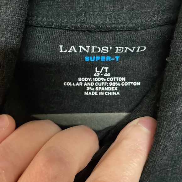 2/$30 Lands’ End Charcoal Color Turtleneck Long Sleeve Soft And Stretchy Top - Picture 2 of 8